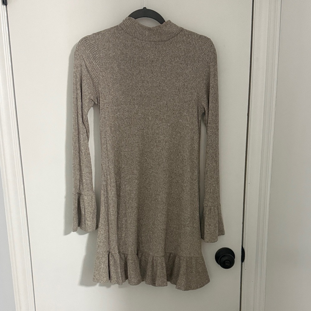 Express Taupe Long Sleeve Dress